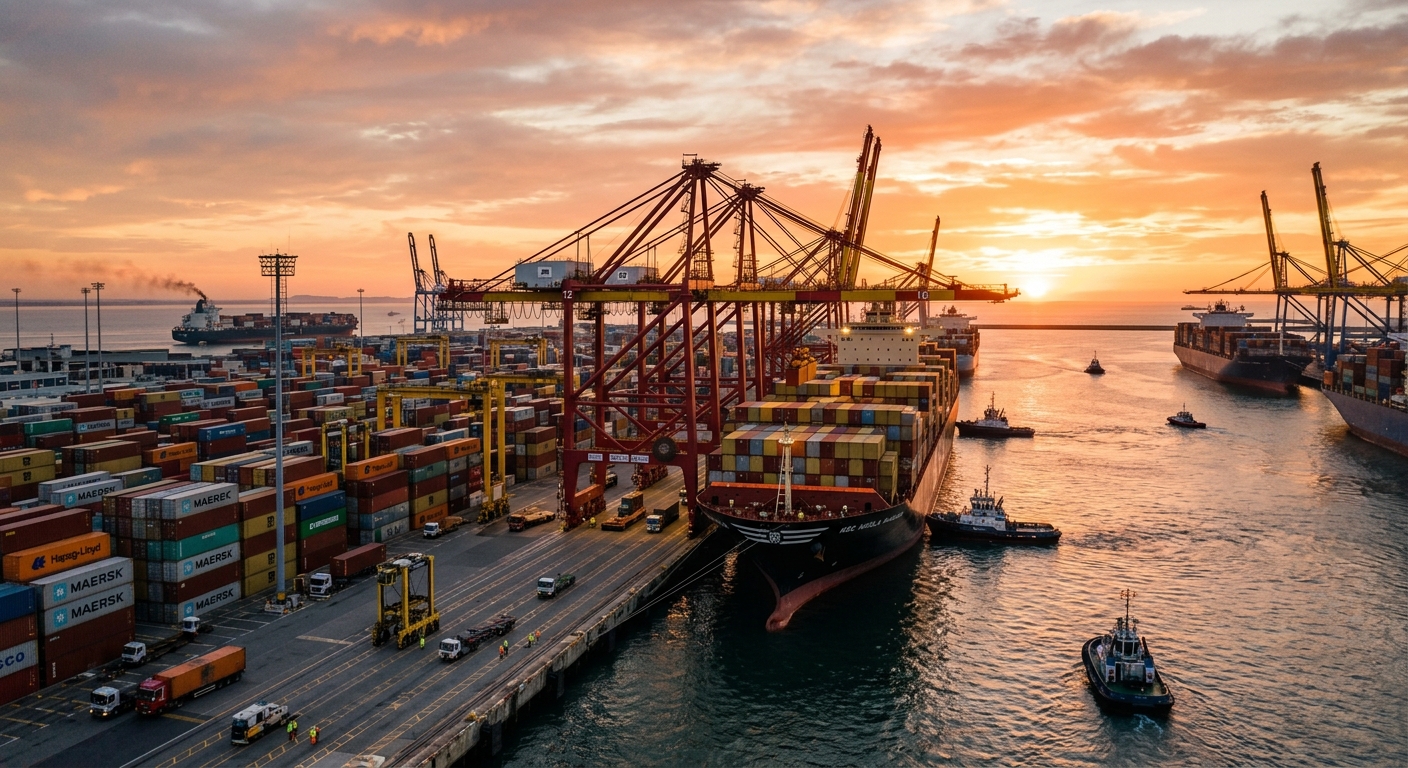 Onyx Global Logistics international freight forwarding - container ship at port